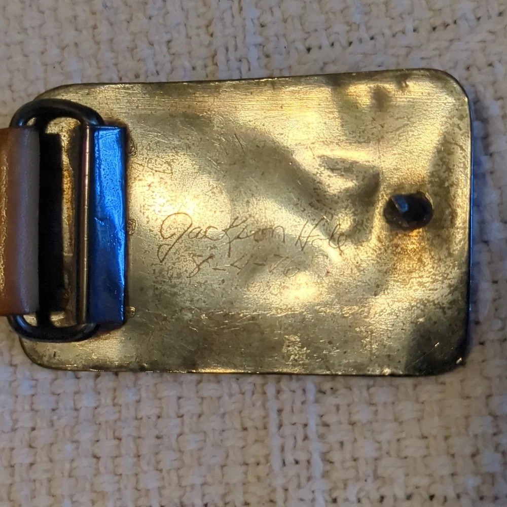 Vintage Jackson Hole Belt Silver with Inlaid Authentic Turquoise
